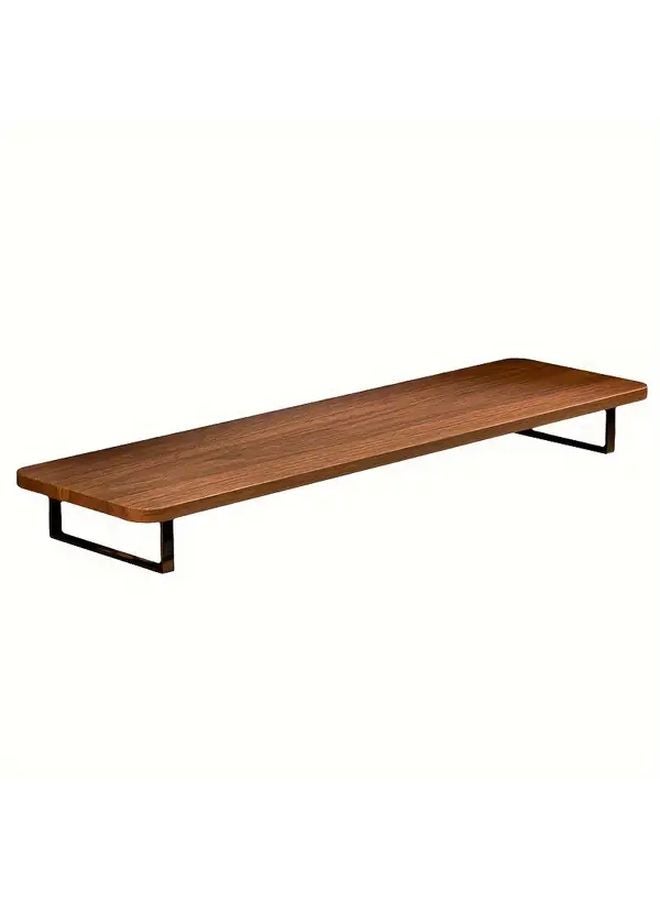 Wooden Monitor Riser Stand Black Walnut 60x20 Ergonomic Height Adjustable Desk Organizer for Office Home - Image 5